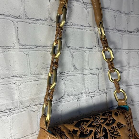 Isabella Fiore Embroidered Leather Hobo Bag Handbag Purse Pocket Book - Picture 3 of 9